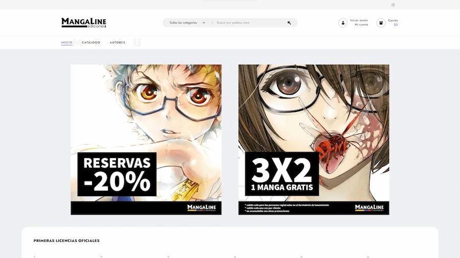 Screenshot of project Mangaline