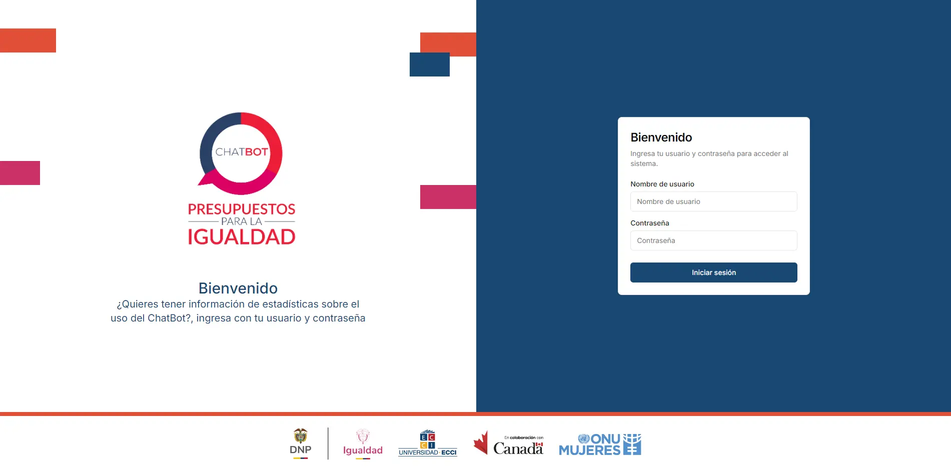 Screenshot of project Chatbot Presupuestos para la igualdad - ONU Mujeres